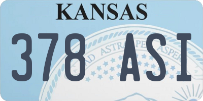 KS license plate 378ASI