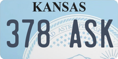 KS license plate 378ASK