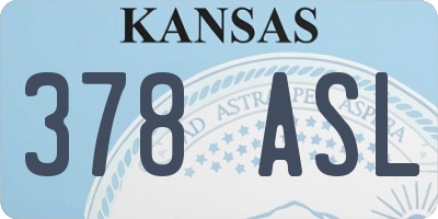 KS license plate 378ASL