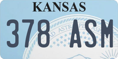 KS license plate 378ASM