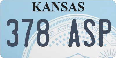 KS license plate 378ASP