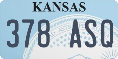 KS license plate 378ASQ