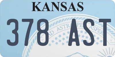 KS license plate 378AST