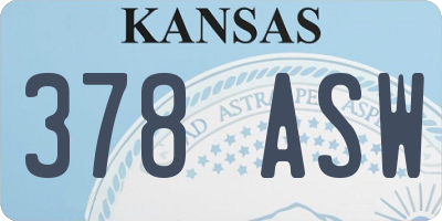 KS license plate 378ASW