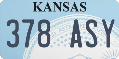 KS license plate 378ASY