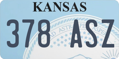 KS license plate 378ASZ