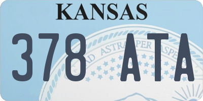 KS license plate 378ATA