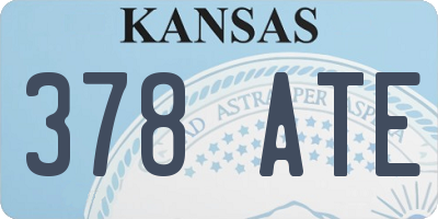 KS license plate 378ATE