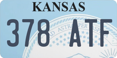 KS license plate 378ATF