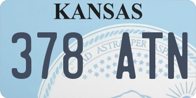 KS license plate 378ATN