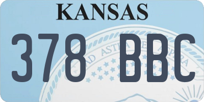 KS license plate 378BBC