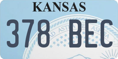 KS license plate 378BEC