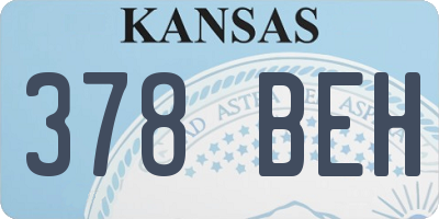 KS license plate 378BEH