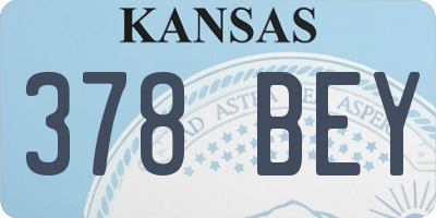 KS license plate 378BEY
