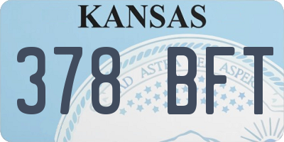 KS license plate 378BFT