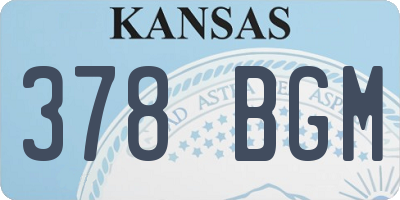 KS license plate 378BGM