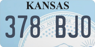 KS license plate 378BJO