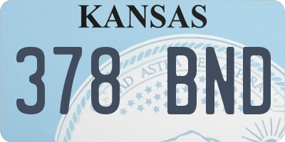 KS license plate 378BND