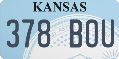 KS license plate 378BOU