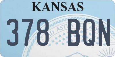 KS license plate 378BQN