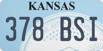 KS license plate 378BSI