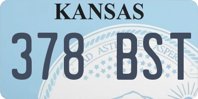 KS license plate 378BST