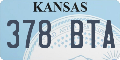 KS license plate 378BTA