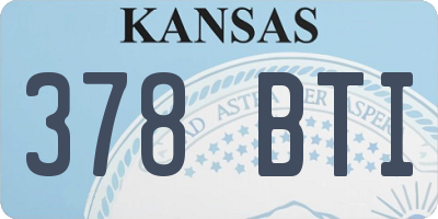 KS license plate 378BTI