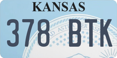 KS license plate 378BTK