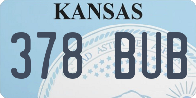KS license plate 378BUB