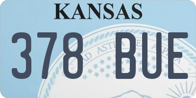 KS license plate 378BUE