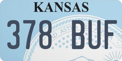 KS license plate 378BUF