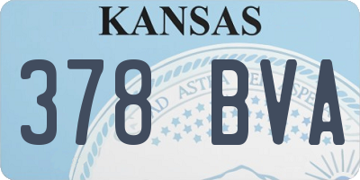 KS license plate 378BVA