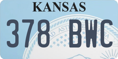 KS license plate 378BWC