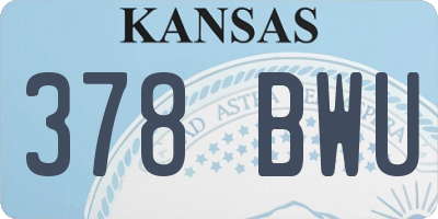 KS license plate 378BWU