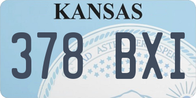 KS license plate 378BXI