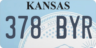 KS license plate 378BYR