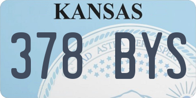KS license plate 378BYS