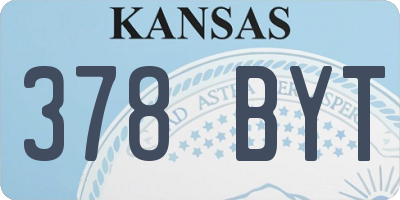 KS license plate 378BYT