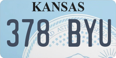 KS license plate 378BYU