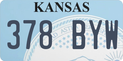 KS license plate 378BYW