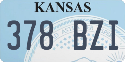 KS license plate 378BZI