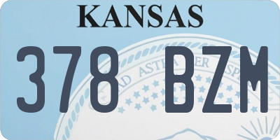 KS license plate 378BZM