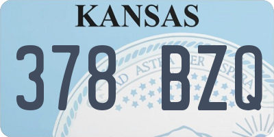 KS license plate 378BZQ