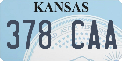 KS license plate 378CAA