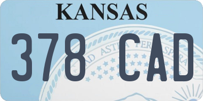 KS license plate 378CAD