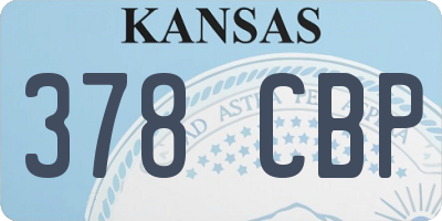 KS license plate 378CBP