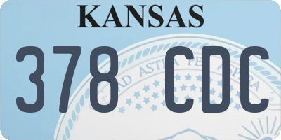 KS license plate 378CDC