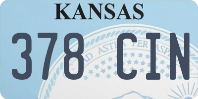 KS license plate 378CIN