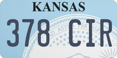KS license plate 378CIR
